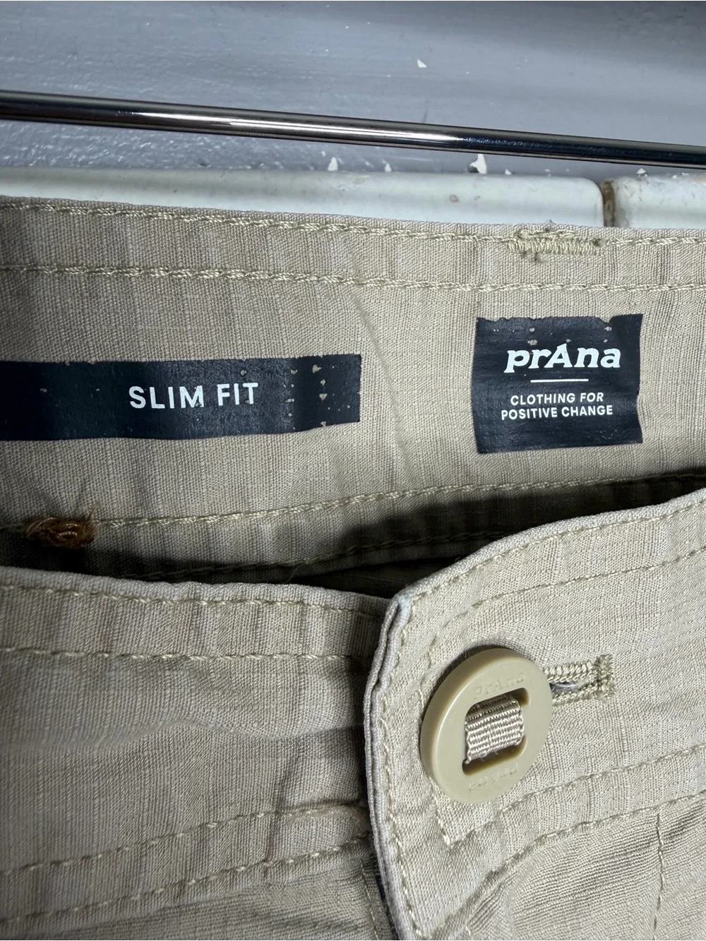 Prana Men Zion Ripstop Slim Pant Size 32x32 Hiking Outdoor Trail beige